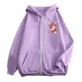 thumbnail image 4 of WILLBEST Sudadera Deportiva para Mujer Ladies' Christmas Printed Zipper Long Sleeved Pocket Adjuststring Casual Hooded Sweatshirt 2274 XXX-Grande, 4 of 8