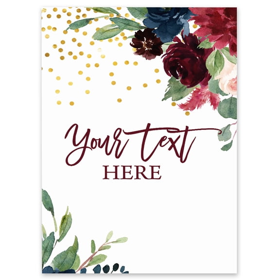 Darling Souvenir MADE WITH LOVE PersonalizedWelcomeBannerWatercolor flower,Custom Text Poster Party CollectionWelcomeSignGreat For Wedding, Birthday, Engagement Party- 18x12