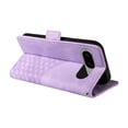 thumbnail image 5 of ELEHOLD For Google Pixel 8 Leather Wallet Phone Case, Embossed Diamond Folio Flip Cover, Card Holder Cash Slot, Stand Support, Wrist Strap Lanyard -Purple, 5 of 11