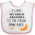 thumbnail image 3 of Inktastic I Love My Great Grandma to the Moon and Back Boys or Girls Baby Bib, 3 of 4
