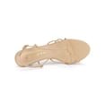 thumbnail image 4 of BLISSFUL STEP Women's Shoes Strappy Slingback Kitten Heel Sandals Nude 6.5, 4 of 7