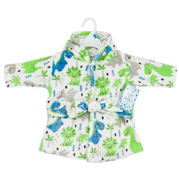 Zak and Zoey Hooded Robe- 0-9M- Dinosaur