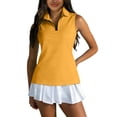 thumbnail image 3 of Hearthz Women's Sleeveless Golf Polo Shirts Quarter Zip Collared Tee Shirts Womens Quick Dry Workout Tennis Polo Shirts Women, 3 of 8