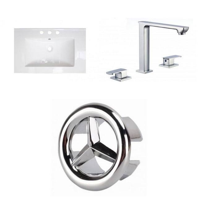 American Imaginations 48-in. W 3H4-in. Ceramic Top Set In White Color AI-24443