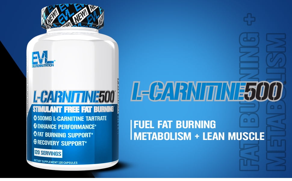 Evlution Nutrition, L-Carnitine Capsules, 500mg, Fat Burner, 120 Servings