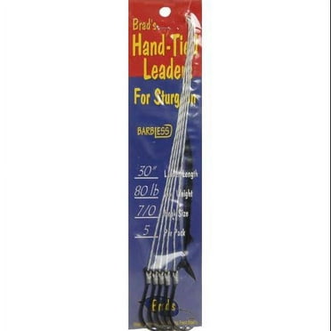 BS Fish - Brads Sturgeon Leader 5 Pack 80 lb7/0