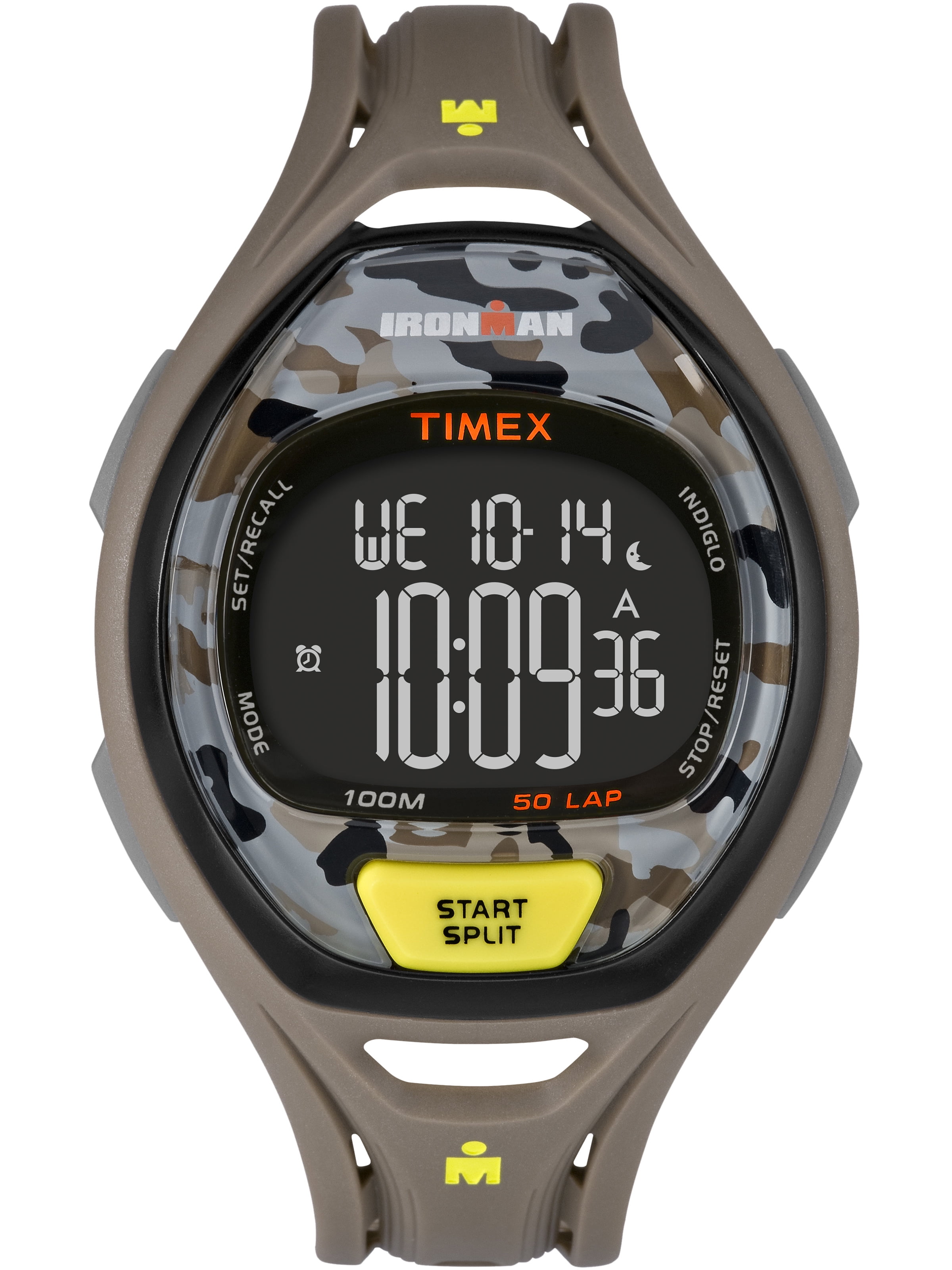 Timex - Men's Ironman Sleek 50 Camo Watch, gray Resin ...
