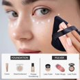 thumbnail image 4 of Triangle Makeup Powder Puff for Loose Powder and Liquid Cosmetics, Soft Plush Powder Sponge, Makeup Powder Puff, Makeup Tool (Pack of 6 Black), 4 of 5