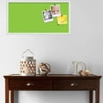 thumbnail image 3 of PinPix ArtToFrames 34x16 Custom Cork Bulletin Board Green Chevron   Poster Board Has a Fabric Style Canvas Finish, Framed in Satin White Frame (PinPix-518), 3 of 5