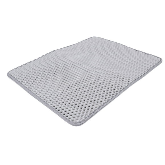 Kitty Litter Box Mat, Soft Double Layer Cat Litter Mat for Cats Dogs Gray