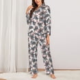 thumbnail image 2 of Lsque Turtle Pattern Long Sleeve Pajama Set for Women - Soft 2-Piece Sleepwear and Loungewear Set with Pockets, Comfy Nightwear-XX-Large, 2 of 7