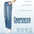 thumbnail image 4 of WallFlower Women's Carpenter Denim Low-Rise Insta Classic Juniors Jeans, 4 of 7
