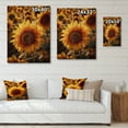 thumbnail image 4 of Designart "A Golden Sunflower Set Against the Sunset III" Floral Print on Natural Pine Wood, 4 of 5