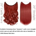 thumbnail image 3 of Benehair Adjustable Headband Invisible Wire Hair Extensions Highlight Long Wavy Curly Synthetic Hairpiece for Women Heat Resistant Fiber No Clip, 3 of 8