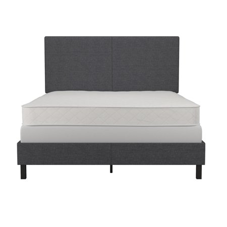 UPC 029986415653 product image for DHP Janford Upholstered Bed with Adjustable Headboard  Full  Gray Linen | upcitemdb.com