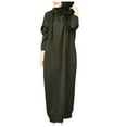 thumbnail image 1 of MITCOWBOY Sweat à Capuche pour Femmes Mode Longue Robe à Capuche Robe Sweat-Shirt Couleur Unie Manches Longues Décontractée Col Rond Robe Sweat-Shirt Preppy Vert 2TG Liquidation!, 1 of 8