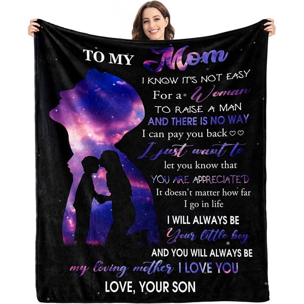 LHSHID Gifts for Mom from Son Blanket Gifts for Mom Mothers Day Birthday Gifts for Mom Great Mother Gifts Mom Birthday Gifts from Son Gift for Mom Mother Mama New Mom Throw Blanket 30"x40"