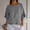 Gray, variant on Ussuma Women' Tops Elbow Sleeve Ruffle Hem Solid Color Cotton and Linen Loose Blous Elegant Comfortable Women's Summer Tops and Blouses for Work or Home or Beach Party