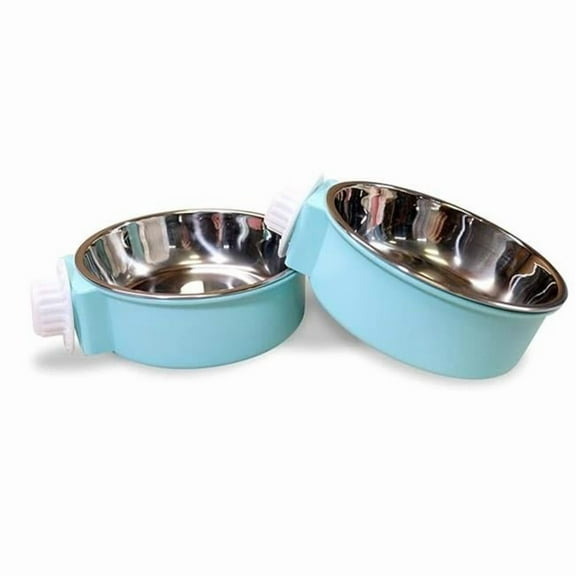 Mirapet 10151 Pet Travel Crate Bowl Set, Blue - Small