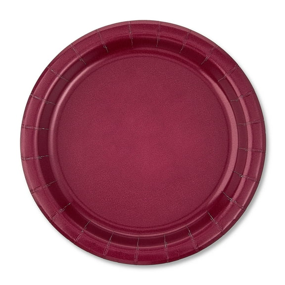 Disposable Paper Plates, 7", Burgundy, 24 Pieces, by Way To Celebrate