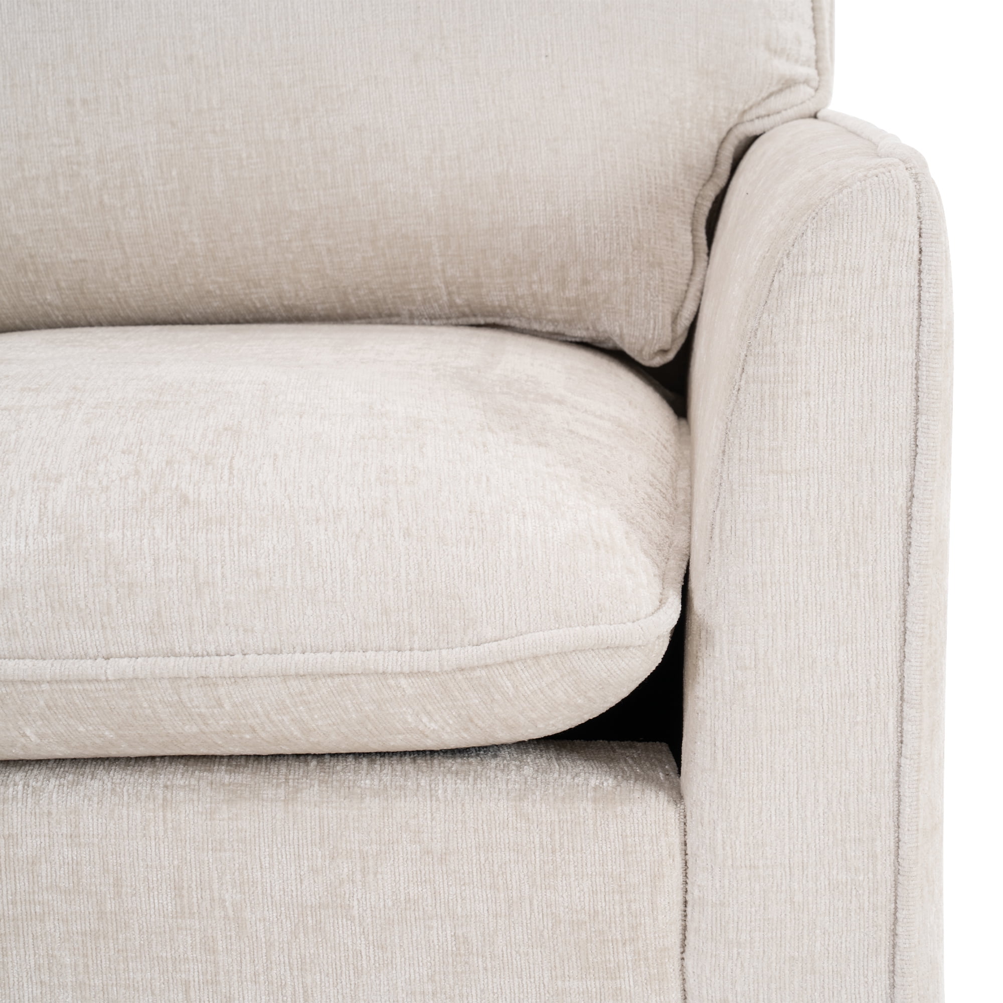 GARITIN 360° Swivel Accent Chair, Comfy Single Square Sofa Armchair, Upholstered Club Chair for Living Room Bedroom Reading Room, Chenille Fabric, Beige