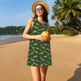 thumbnail image 7 of Bixox Cartoon Fox 1 Print Women's Sleeveless A-Line Dress with Pockets, Casual Knee-Length Tank Dress for Summer-Small, 7 of 7