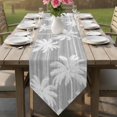 thumbnail image 6 of Summer Palm Trees Table Runner Linen Burlap Table Runner 90 Inches Long Tropical Grey Shabby Abstract Art Beach Dresser Scarves for Kitchen Island Coffee Dining Room Party Holiday Decor 13"x90", 6 of 8