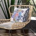 thumbnail image 2 of Flowers Throw Pillow in White Blue 18x18, 2 of 5