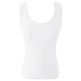 thumbnail image 4 of Ulitacool Womens Tank Tops Ladies' Low Round Neck Ribbed T Shirt Sleeveless Elastic And Form Fitting Vest Tee Leisure Clothes L White, 4 of 4