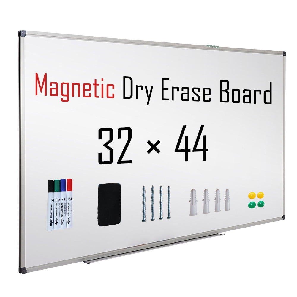 XIWODE Magnetic Dry Erase Board, Whiteboard, Wall Mounted, 44 x 32 inch, White Steel