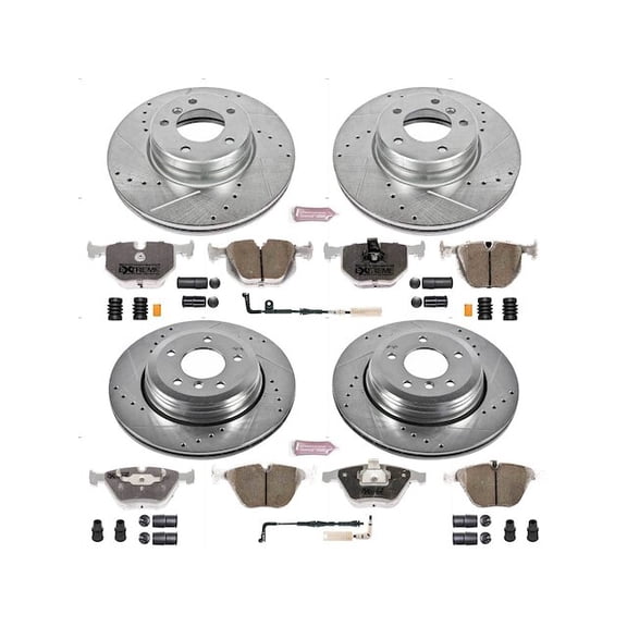 Front and Rear Brake Pad and Rotor Kit - Compatible with 2008 - 2009 BMW 528i
