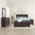 thumbnail image 6 of Bello 4pc Queen Size Bedroom Set- Recessed Grooves- Dark Cocoa Brown, 6 of 6