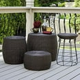 thumbnail image 2 of Household Essentials Resin Wicker Side Table, Brown, 2 of 4