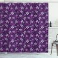 thumbnail image 1 of Ambesonne Purple Shower Curtain, Abstract Lily Flowers, 69"Wx84"L, Purple Lilac, 1 of 3