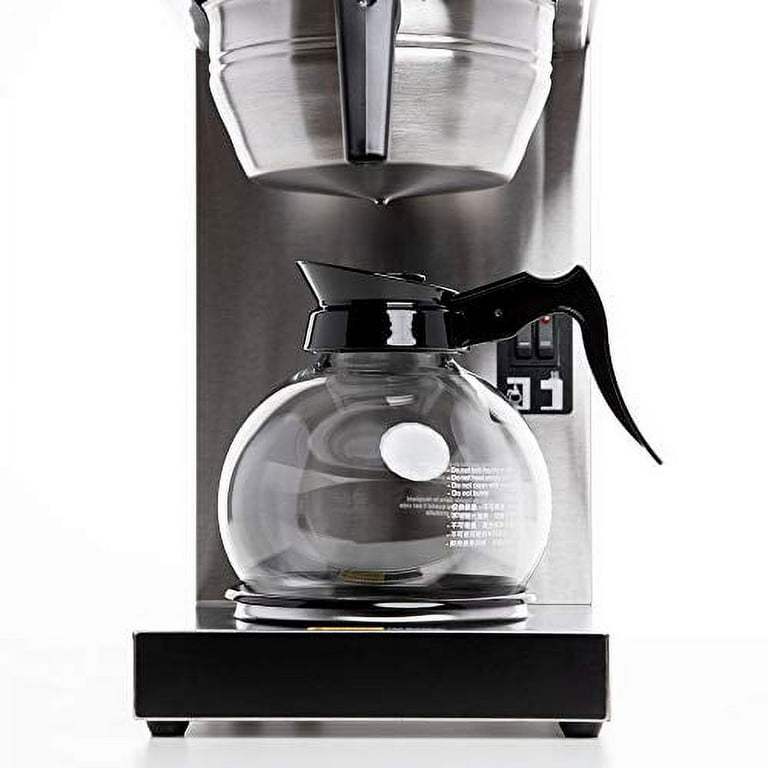 SYBO RUG2001 Commercial Grade Pourover Brewer Coffee Maker Machine with  Kettle Warmer and 2 Glass Decanters, 12-Cup Capacity, Silver
