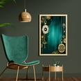 thumbnail image 2 of Industrial Wall Art with Frame, Antique Items Watches Keys and Chains Steampunk Influences Illustration, Printed Fabric Poster for Bathroom Living Room Dorms, 23" x 35", Multicolor, by Ambesonne, 2 of 2