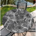 thumbnail image 1 of Round Fitted Tablecloth with Elastic for Round Tables Waterproof Wipeable Tablecloth for 54"-58" Table, 60Inch Tablecover, Marble, 1 of 7