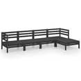 thumbnail image 2 of vidaXL 5 Piece Garden Lounge Set Solid Pinewood Black, 2 of 8