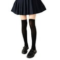 thumbnail image 3 of Women Teen Girls Solid Color Thigh High Stockings Simple Plain Classic Velvet Thin Lolita School Student Short Tube Calf Ankle Socks Hosiery, 3 of 19