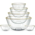 thumbnail image 4 of COOK WITH COLOR Glass Mixing Bowls with Lids for Baking and Meal Prep, Gold Rim, 12-Piece, 4 of 9