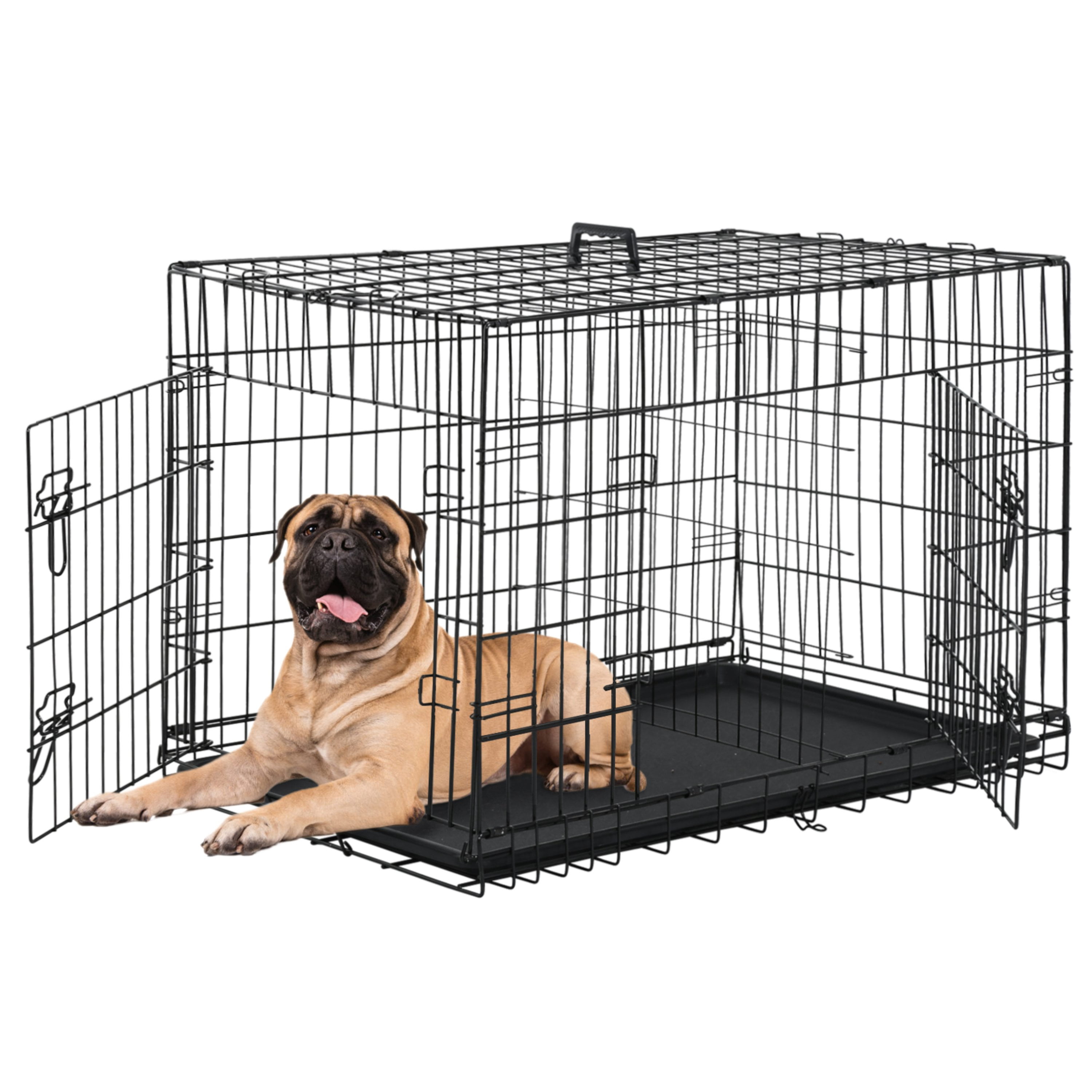 Pal Metal Black 36" Dog Crate Carrier with Collapsible Function