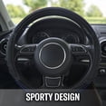 thumbnail image 4 of Genuine Dickies DuraSport Vegan Leather Steering Wheel Cover, Black and Blue, Fits 14.5-15.5 in, 4 of 9
