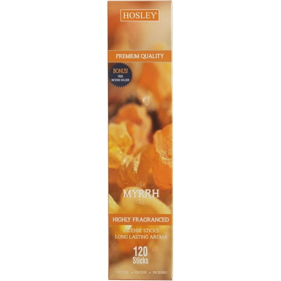 Hosley Incense Sticks, 120-Count, Myrrh Fragrance, Ideal for Meditation