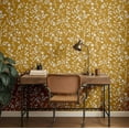 thumbnail image 3 of S4sassy Self-Stick Decorative Wallpaper, Botanical Flower Wall Paper, Textured Vinyl Waterproof Contact Paper, White on Mustard Yellow, 25"x360"inch Removable Walls Covering for Bedroom, Yellow, 3 of 9
