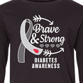thumbnail image 4 of Inktastic Diabetes Awareness Brave and Strong Long Sleeve Youth T-Shirt, 4 of 5