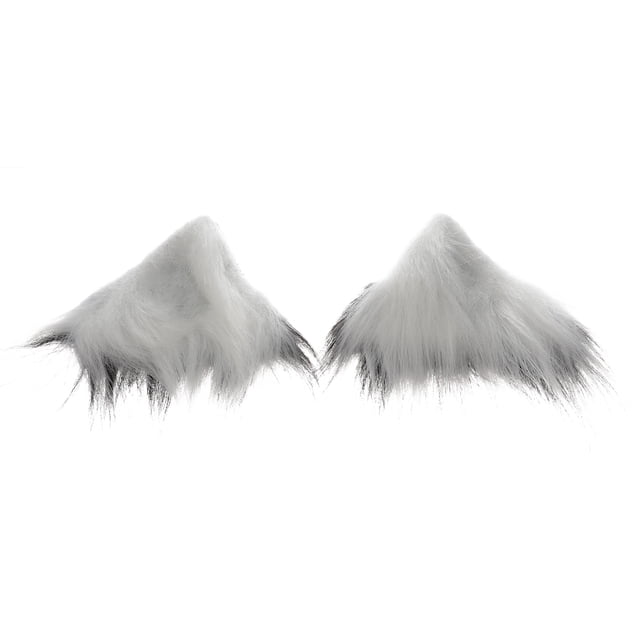 KAKOWELY 1 par de pinzas para el pelo para cosplay con orejas de animales de peluche y pasadores esponjosos.