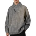 thumbnail image 4 of Chandail en Molleton Décontracté à Fermeture Éclair pour Hommes - Coupe Décontractée, Manches Longues, Col Rond, Couleur Unie, Mode Urbaine avec Confort Doux et Style Athlétique, 4 of 6