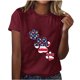 thumbnail image 5 of Camisetas de Manga Corta para las Mujeres, Blusa de Manga Corta de la Moda Del Día de la Independencia Hecha de Poliéster Cómodo para la Primavera Verano, Blusas de Manga Corta para las Mujeres, 5 of 7