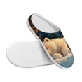 thumbnail image 3 of Haiem Starry Sky Sleep White Bear Print Women's Fuzzy Memory Foam House Slipper Cozy Home Footwear Non-slip Winter Slippers-39/40, 3 of 7