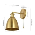 thumbnail image 2 of JONATHAN Y Hudson 6.5" 1-Light Farmhouse Bohemian Iron LED Sconce, Brass Gold (Set of 2), 2 of 8